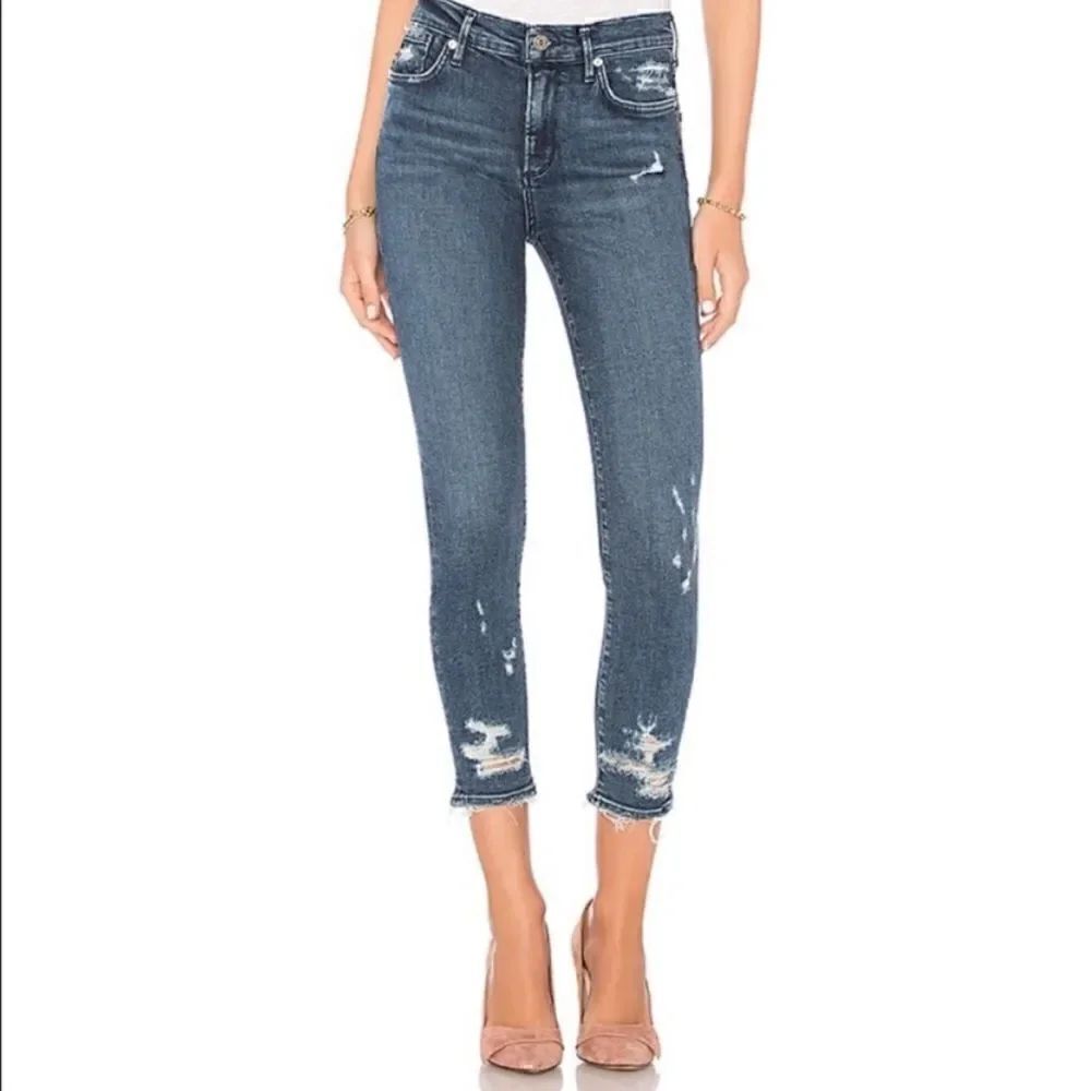 Agolde Sophie High Rise Skinny Distress Cropped Jean